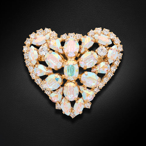 Брошка "Kristāla Sirds II (Aurora Borealis)" с кристаллами Swarovski™